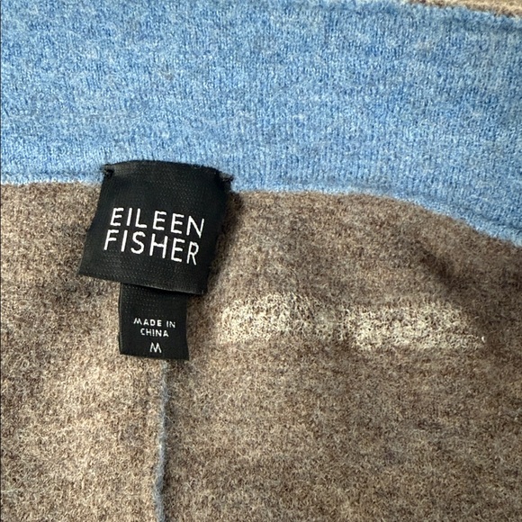 EILEEN FISHER 96% MERINO WOOL Blue Button-Up Jacket - Picture 15 of 16